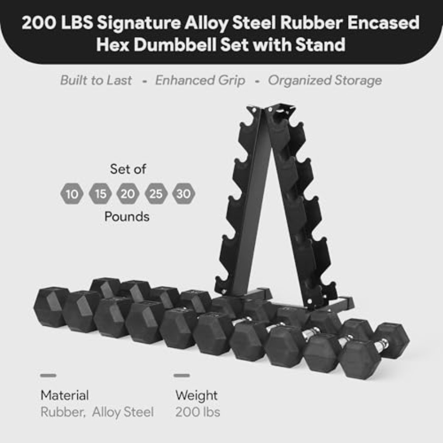 Rubber Coated Hex Dumbbell Set - огляд і ціна Home Gym Body Solid