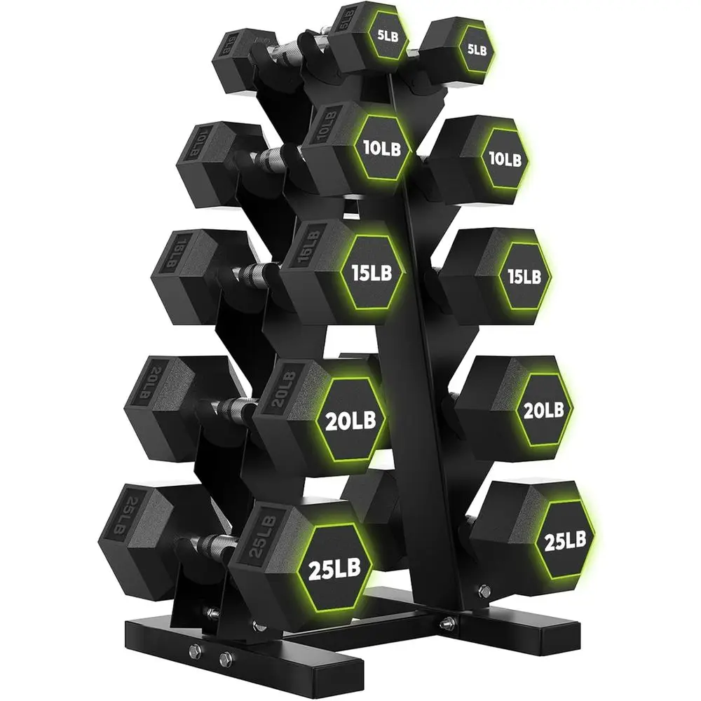 Hex Dumbbells with A-E Rack, 1 - огляд і ціна Home Gym Design
