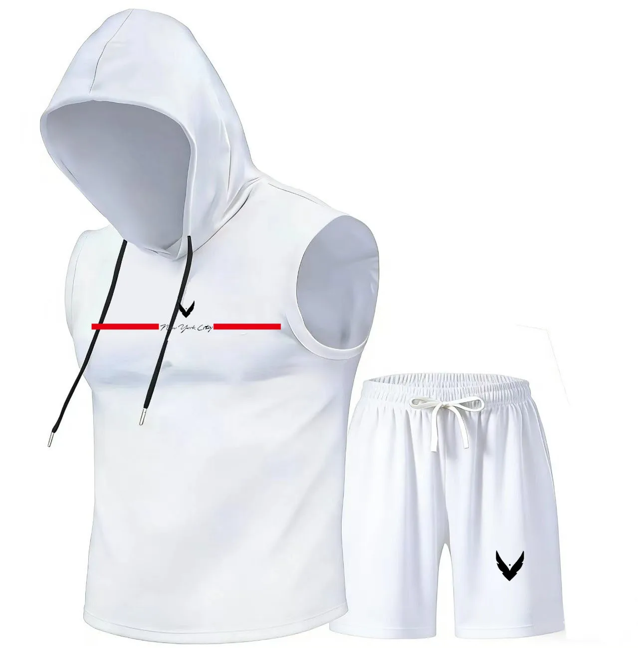 Men's hooded vest set sleevele - огляд і ціна Home Gym Gym