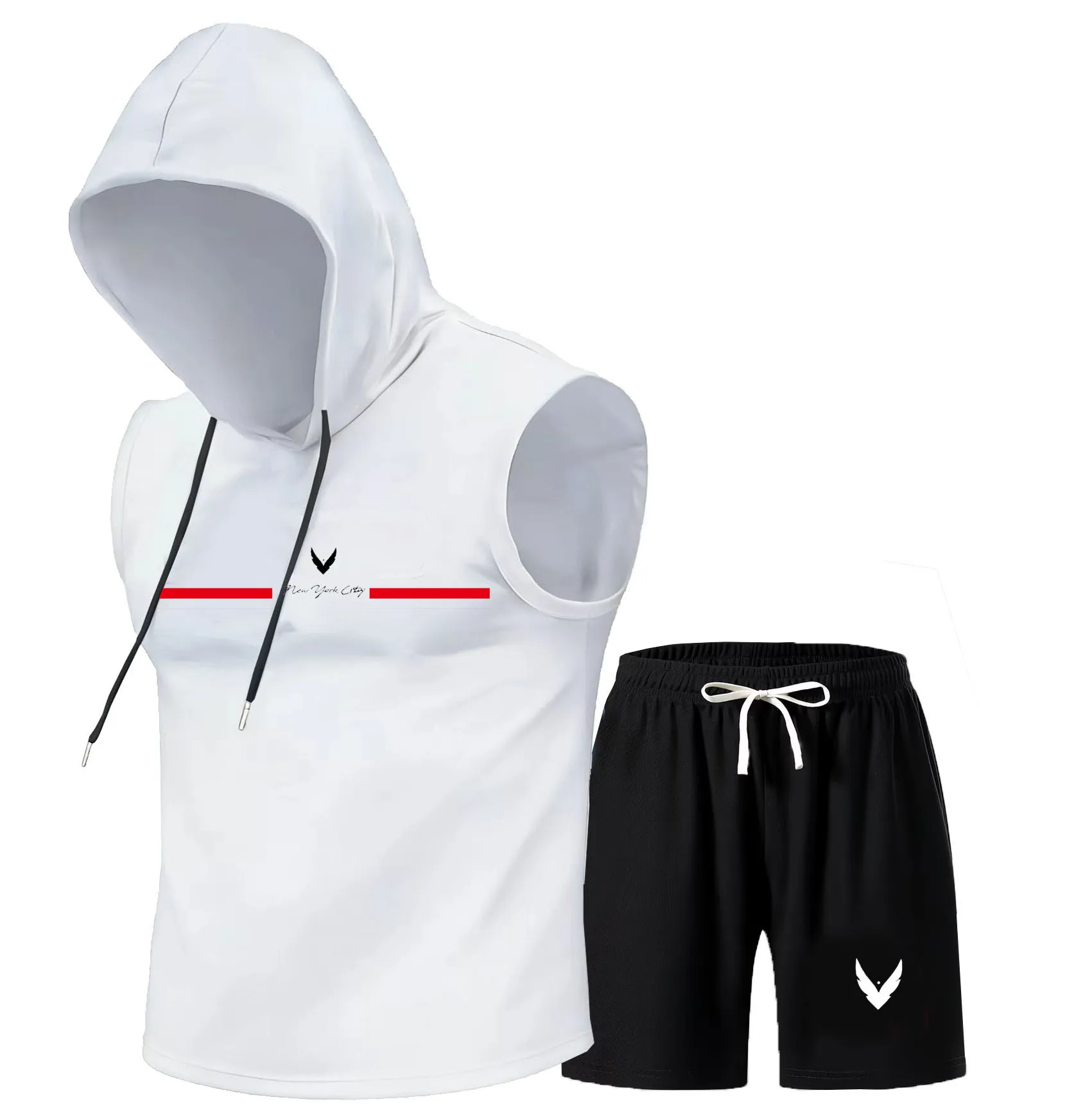 Men's hooded vest set sleevele - огляд і ціна Home Gym Gym
