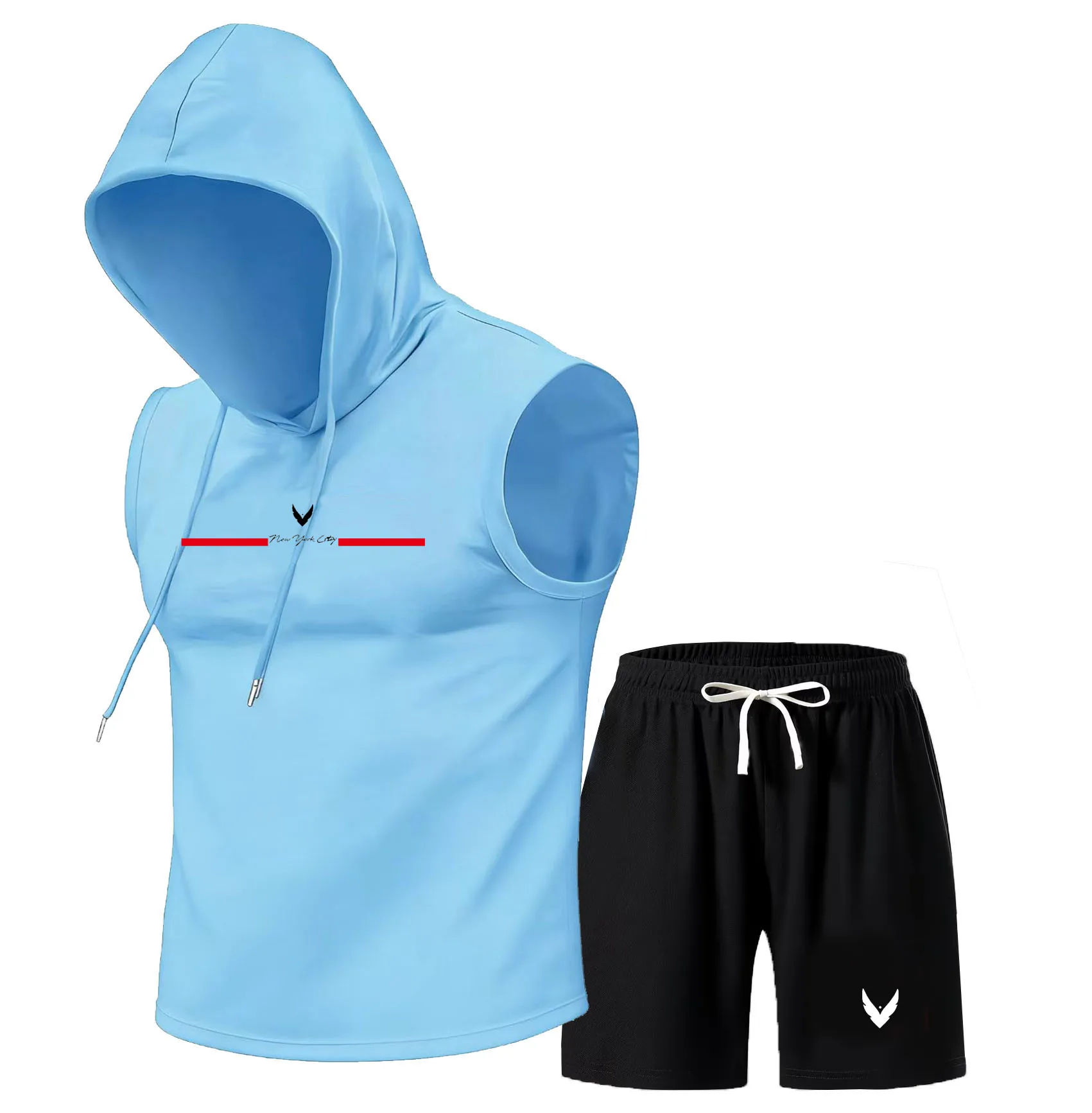 Men's hooded vest set sleevele - огляд і ціна Home Gym Gym